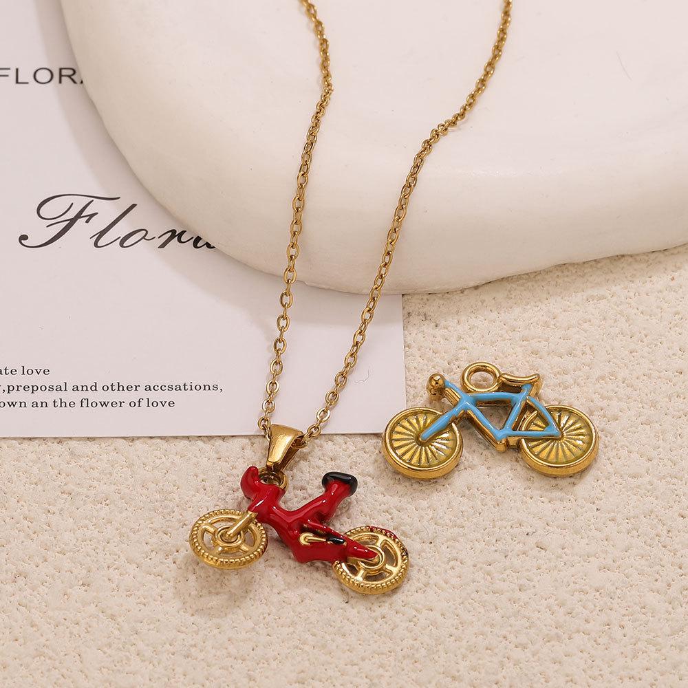 Yori 2Pcs Stainless Steel 18K Gold Plated Bicycle for DIY Accessories Making Supplies Necklace Bracelet Pendant