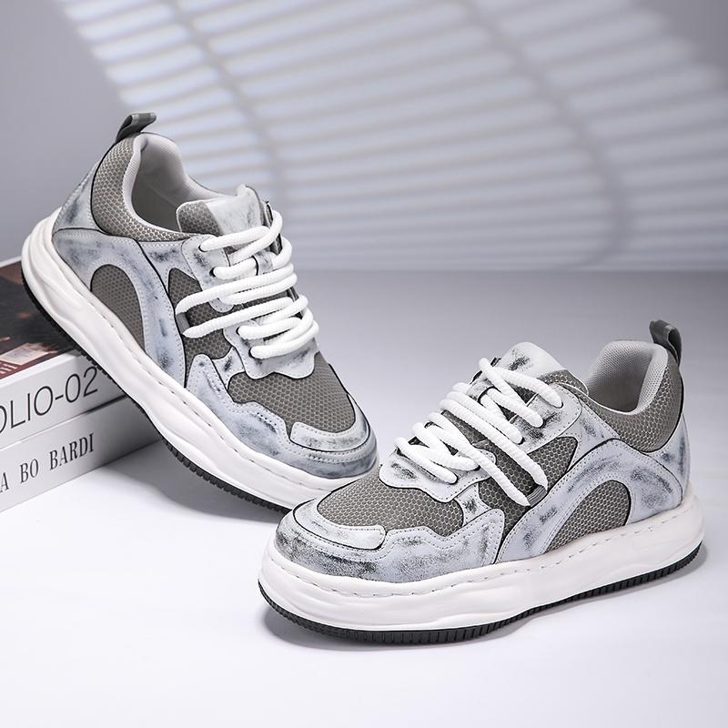 

Sneakers Men Elevator Height Increase Insole 6cm Man Leisure Fashion Plus Size 38-44 38 серый