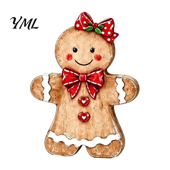 Kersttafeldecoratie Kerst Houten Peperkoekman Decor, Rustieke Peperkoek, Kerststok Huis Beeldjes, Kerst Schouw Ornamenten