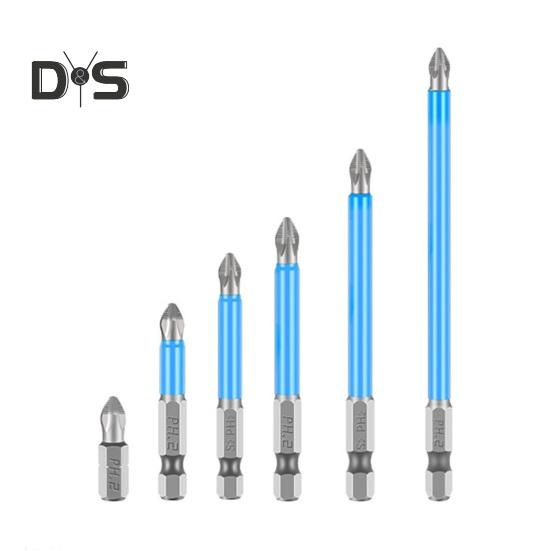 6Pcs Strong Magnetic Anti-Slip Drill Bit Set 60HRC High Hardness Universal Electric Precision Screwdriver Drill Bits