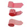 4 Piezas Cinta de Navidad Adornos de Navidad Cinta de Malla Rayada Cinta para Fiestas Suministros para Manualidades Navideñas Rojas Decoraciones Navideñas