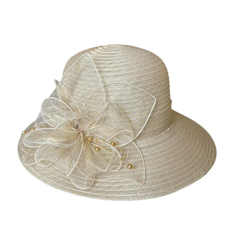 New summer women organza breathable bucket hat big edge sun protection face hat travel UV protection beach hat