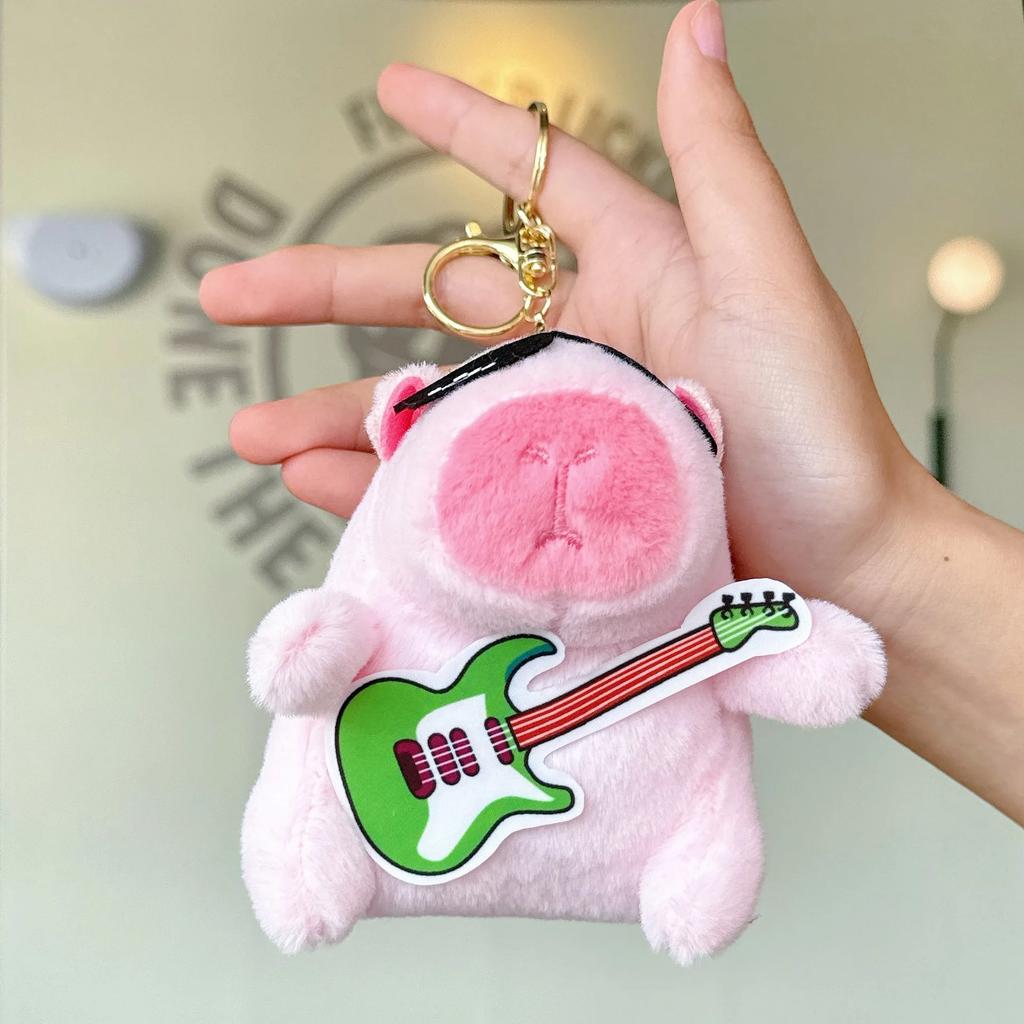 12cm Kawaii Capybara Pluche Speelgoed Schattige Capybara Tas Hanger Sleutelhanger Kinderrugzak Decoratie Verjaardag Kerstcadeaus Pluizig Poppetje Speelgoed