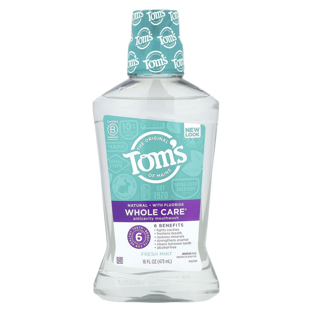 Tom'S Of Maine, Whole Care®, Cavity Prevention Mouthwash, Fresh Mint, 473 Ml (16 Fl Oz)