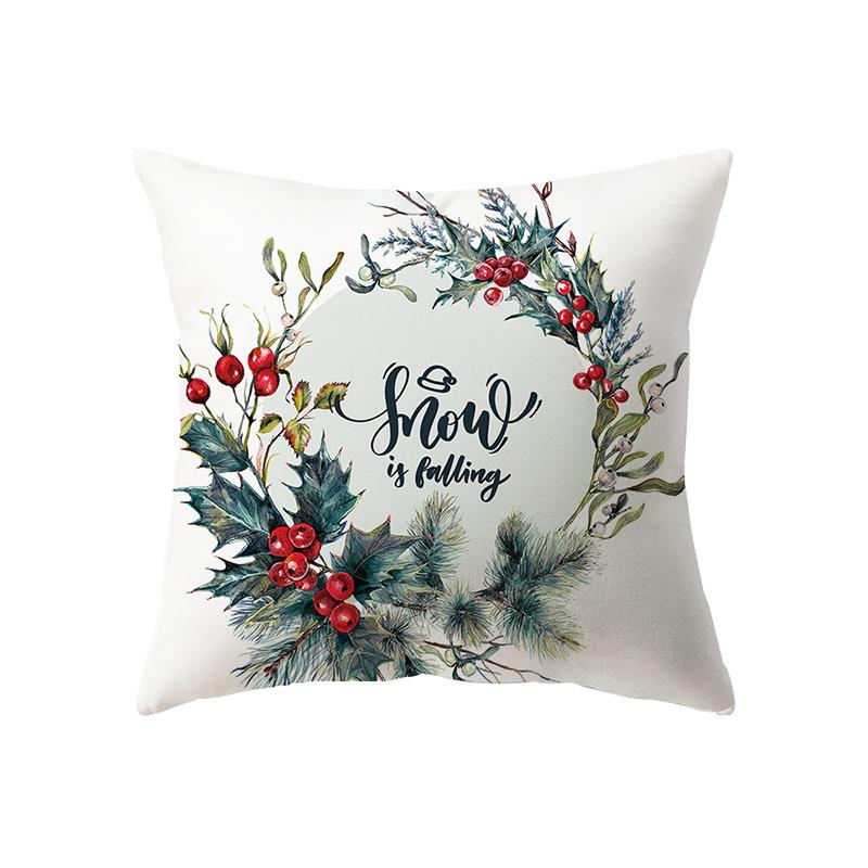 Christmas Theme Winter Christmas Atmosphere Printing Pattern Cushion Cover Home Living Room Sofa Decoration Pillow Pillow Cover