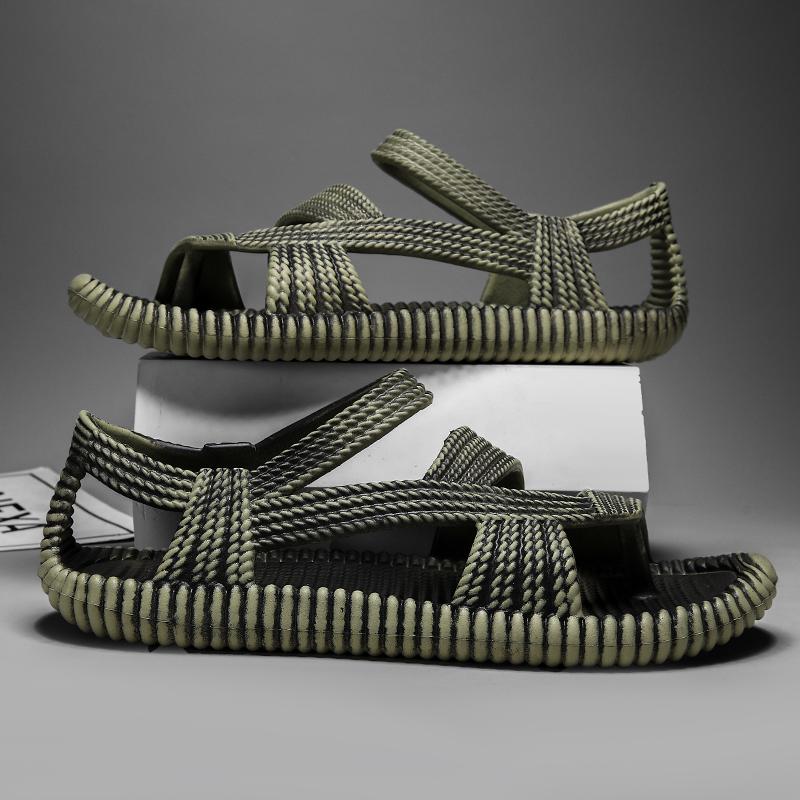 

Модные летние мужские тапочки, уличные сандалии, пляжная мода, удобные мягкие шлепанцы, повседневная обувь, мужские сандалии, мужская обувь 44-45 зелёный