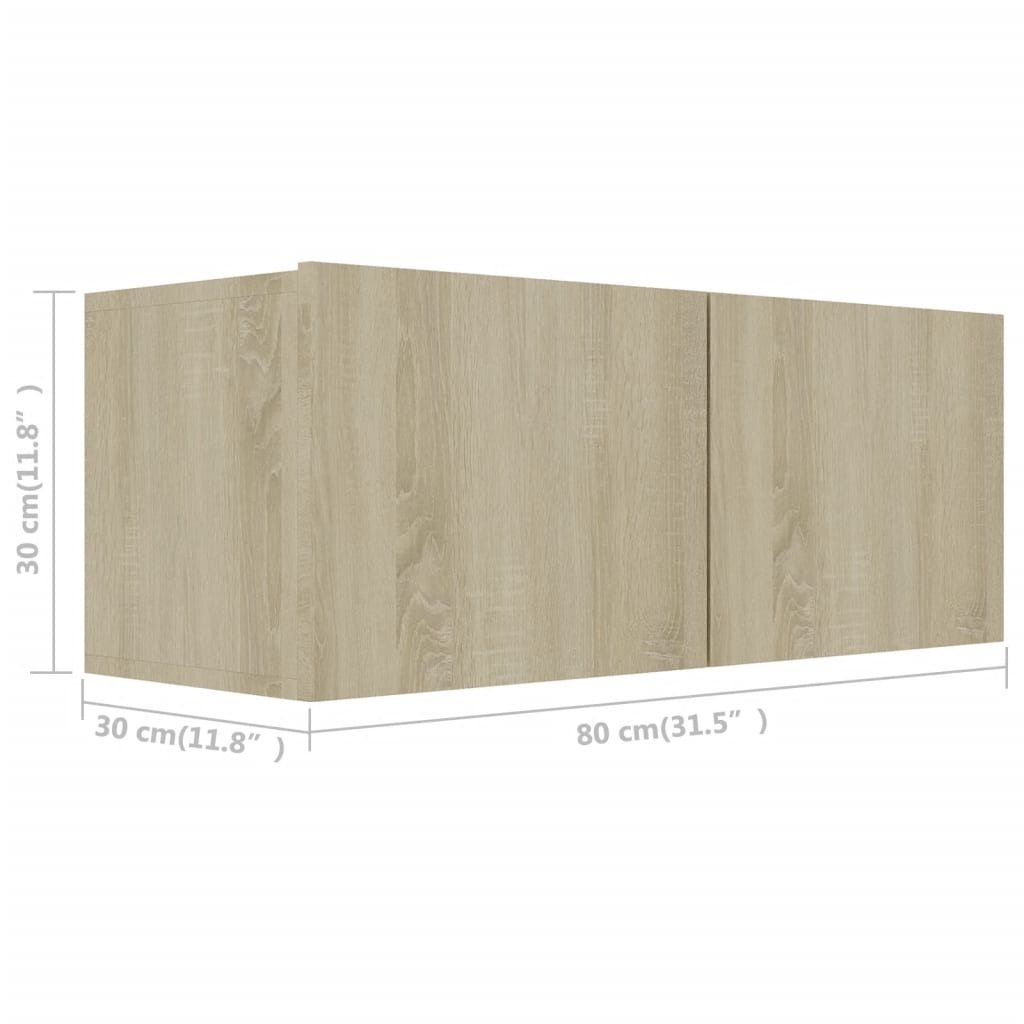 Vidaxl 2-Cz. TV Cabinet Set, Sonoma Oak, Wood-Based Material