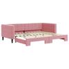 Daybed Extendable Pink 90x200 cm Velvet