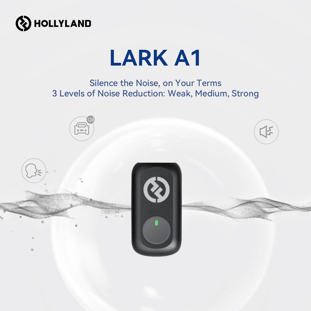 Hollyland Lark A1 Wireless Mini Microphone for iPhone & Android, 48kHz/24-bit,  Microphone for YouTube, Podcast, Vlogging