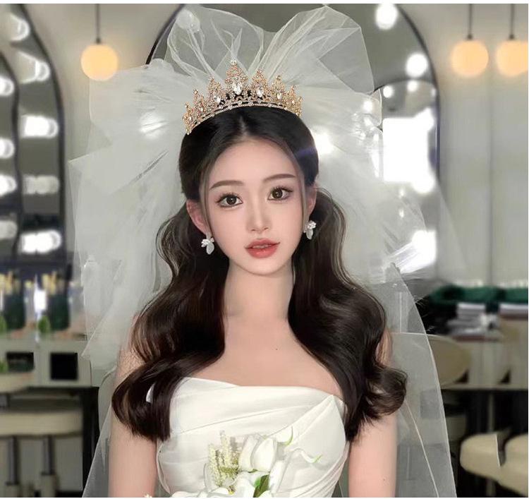 European & Asian Alloy Bridal Crown Rhinestone Headband Wedding Headdress