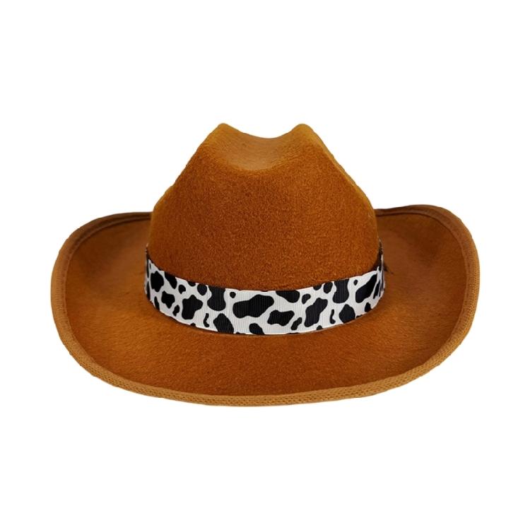 Trendy Cow Embellished Cowboy Hats For Youth Soft Multiple Color Size Photo Props