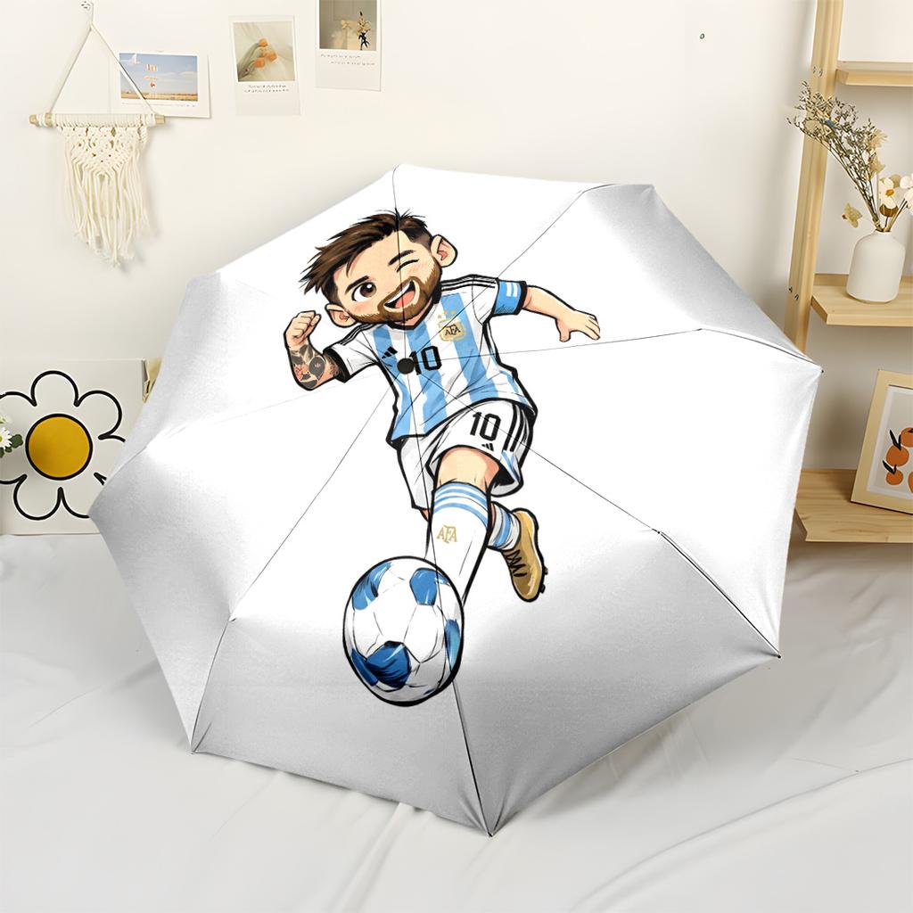 Giocatore di Calcio in Azione Ombrello Automatico Compatto da Viaggio Compatto 8 Stecche Leggero Design Compatto Stagione Unica Viaggio Amanti della Moda