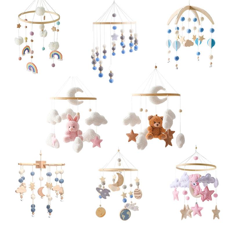 Baby Rattle Toy 0-12 Months Wooden Mobile On The Bed Newborn Music Box Bed Bell Hanging Toys Holder Bracket Infant Crib Boy Toys