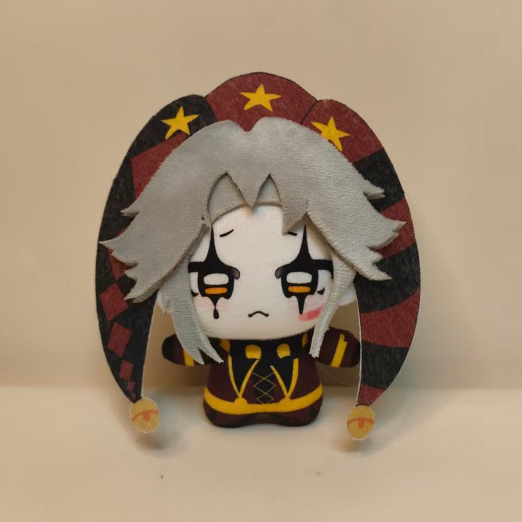 Cartoon Anime Freak Circus Plush Doll, 10cm Pierrot & Harlequin Keychain, Printed Craft, Holiday Gift Customization