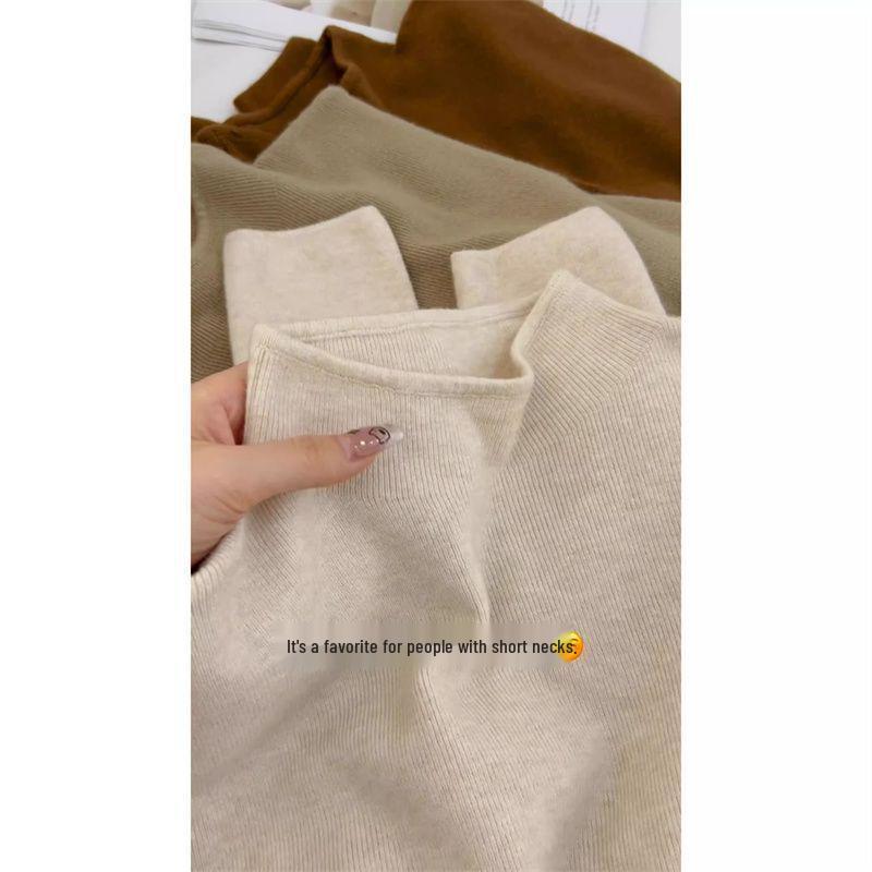 Aesthetic Slim-Fit Knit Top: Petite Women's Long-Sleeve T-Shirt for Autumn/Winter 2026