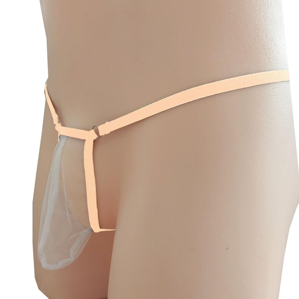 Men Mesh Underpants T-Back Thongs Underwear Briefs Sexy G String Thong Breathable Open Back Underpants See Through Jj Sleeve