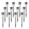 Set of 12 LED Garden with Light Automatically Turns On At Security Ideal for and Daylight White Lights, Solar-Powered, Waterproof, Recessed, Sensor,