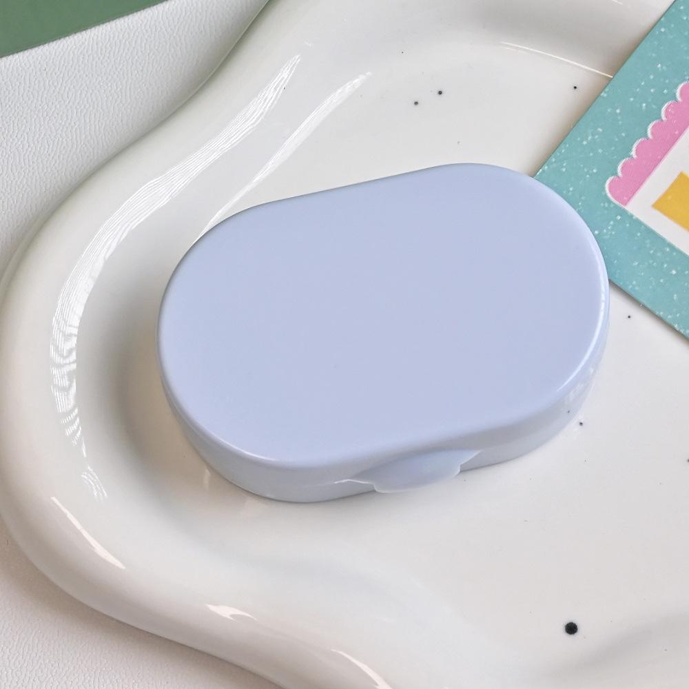Portable Creamy Color Contact Lens Case with Mirror Leakproof Mini Eye Care Kit Container Travel Storage Box for Women