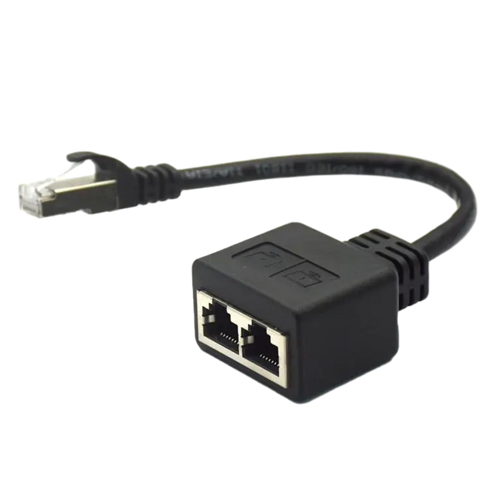 

RJ45 Ethernet Cable Splitter Network Adapter Cord Ethernet Splitter 1 to 2 Cable for LAN Ethernet Connector Extend