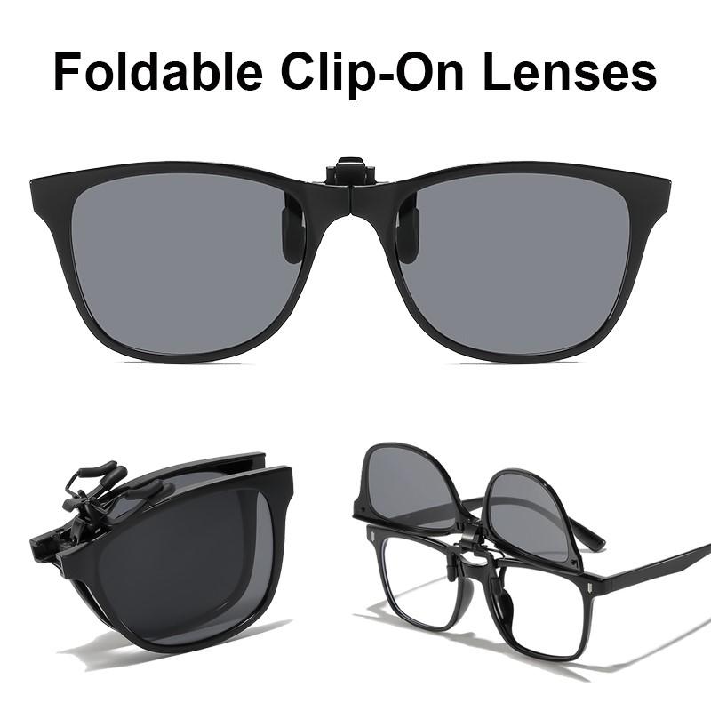 2/6pcs Clip On Sunglasses Men Women Car Driver Goggles UV400 Sun Glasses Anti Glare Vintage Square Glasses Oculos