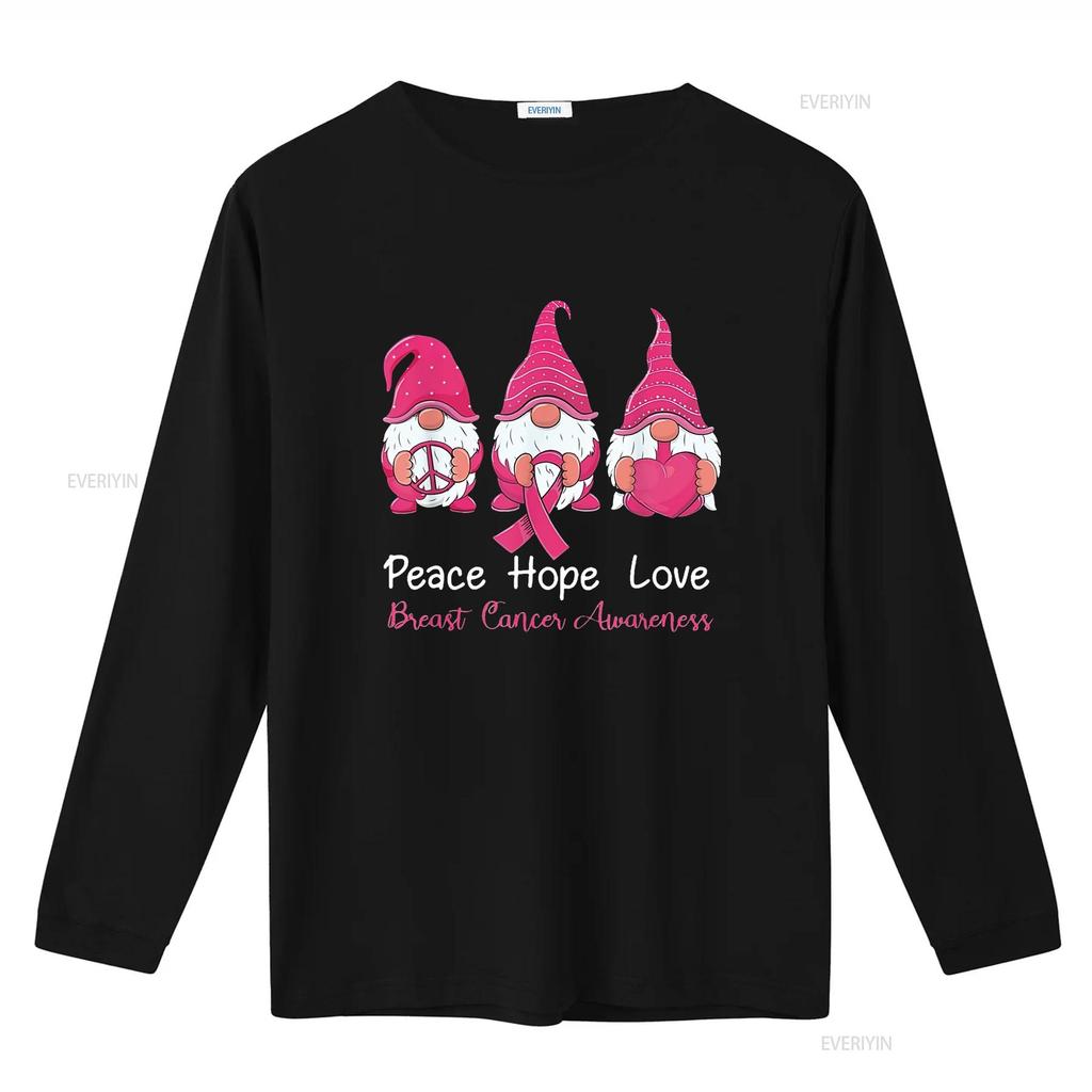 Cute Gnomes Support A Survivor Of Breast Cancer Awareness T Shirt Vintage Washed Casual Breathable Stretched Graphic Versatile