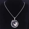Yin Yang Gossip Wolf Sun Moon Stainless Steel Dragon Pendant Necklace Silver Color Statement Necklace Jewelry Collar N3694S02
