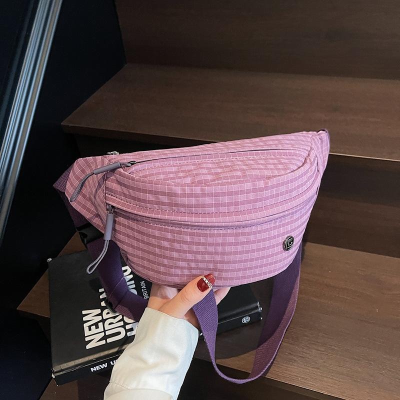 

Ультралегкая и тонкая нагрудная сумка, сумка-кроссбоди для мобильного телефона, спортивная и повседневная модная брендовая поясная сумка, маленькая сумка на одно плечо фиолетовый