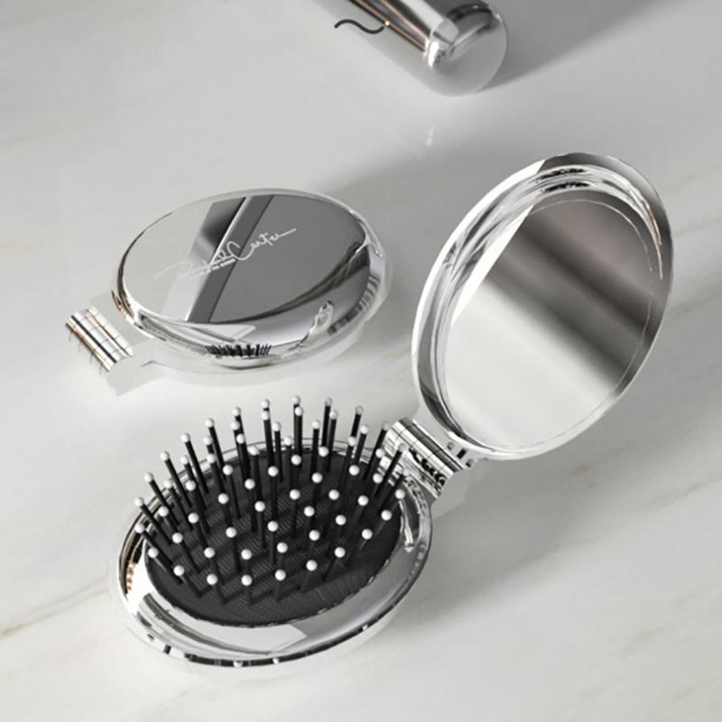 

Расческа для волос Портативные складные зеркала Расческа для распутывания волос Массаж головы Зеркало для макияжа Инструмент для укладки волос Антистатические 1pcs