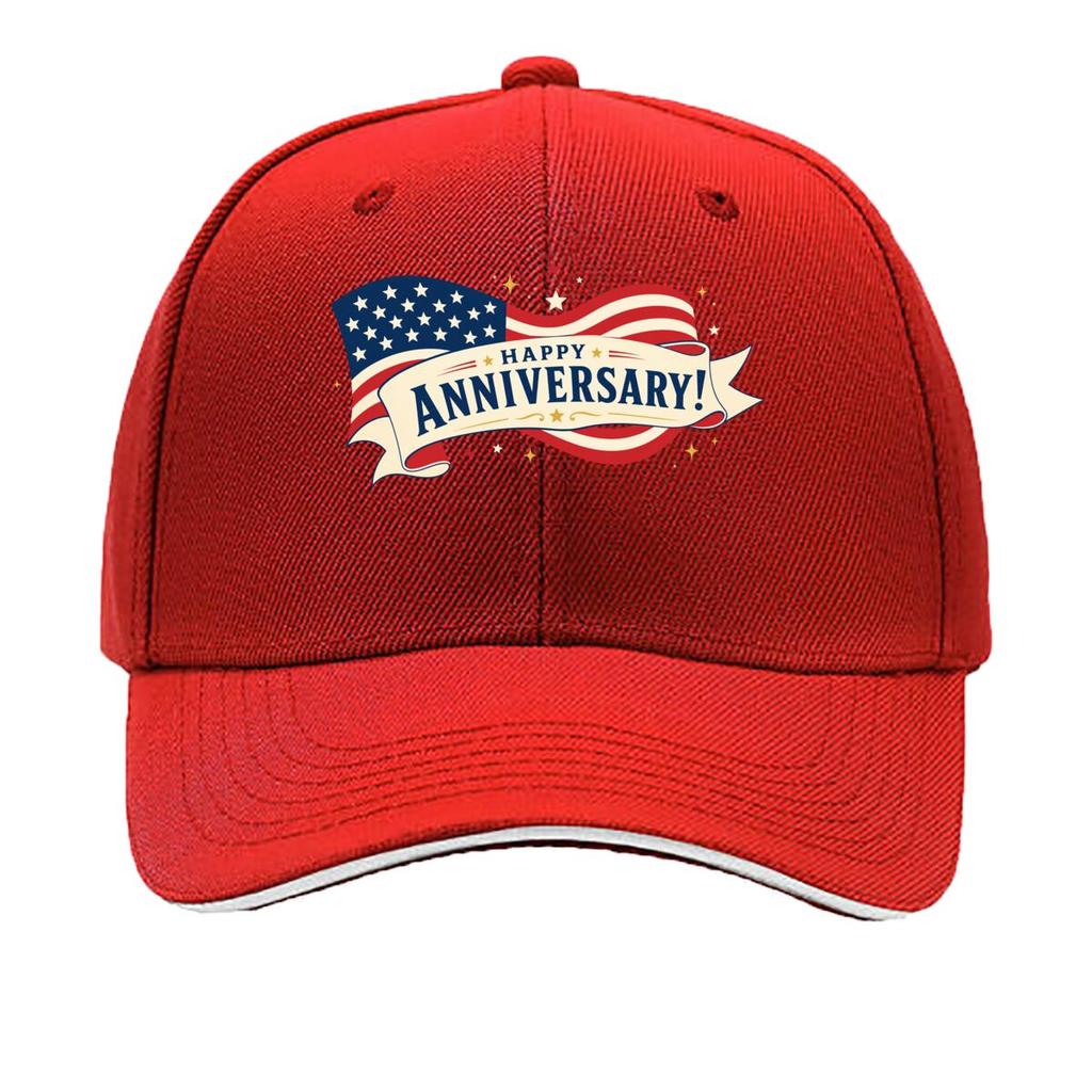 Patriotic Ribbon Stars Anniversary G Sandwich Baseball Cap Sun Cap Outdoor Workouts Hat
