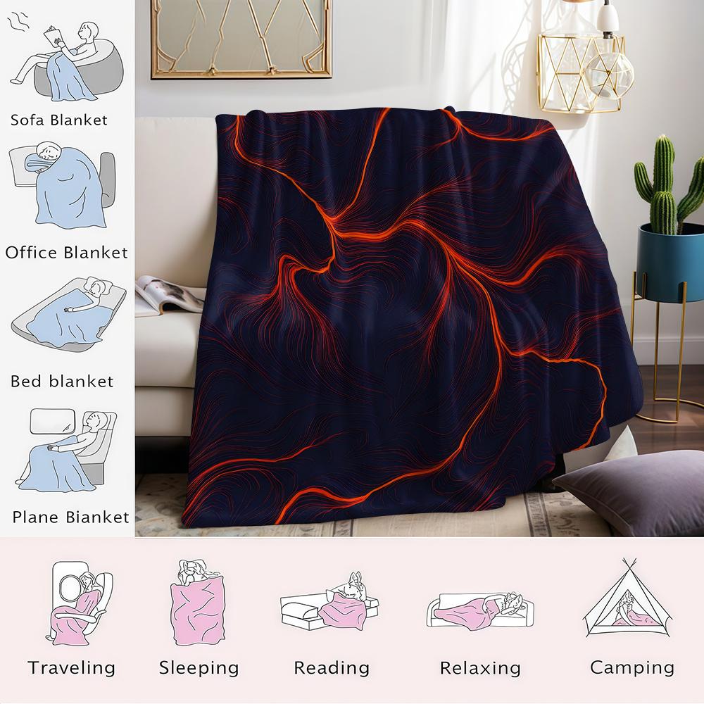 Lava Wave Flannel Blanket Warm Soft Halloween Christmas Couch Warm Cozy Decorative Decor Gift for All Season