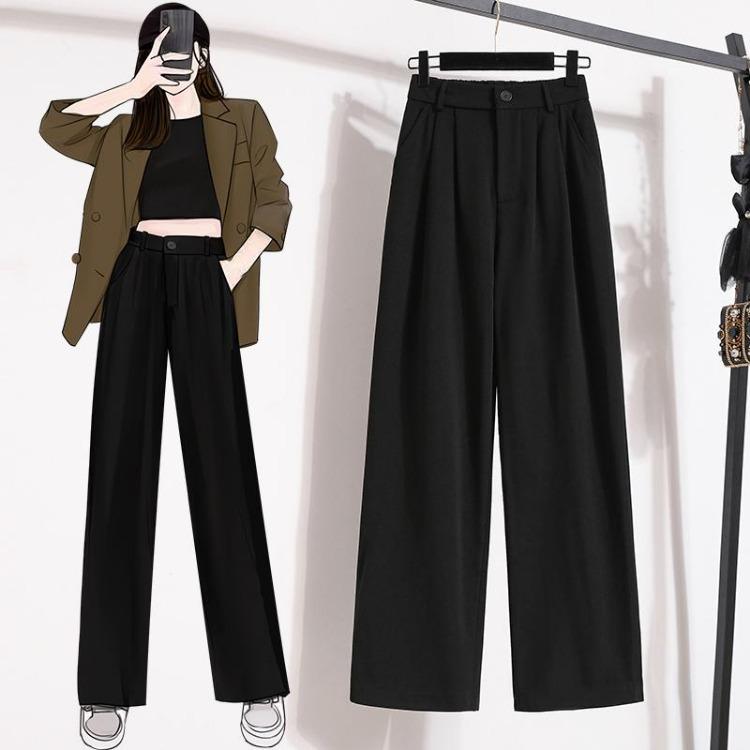 

Women Plus Size High Waist Vintage Loose Harem Pants Wide Leg Casual Elastic Solid Basic Long Trousers New S чёрный