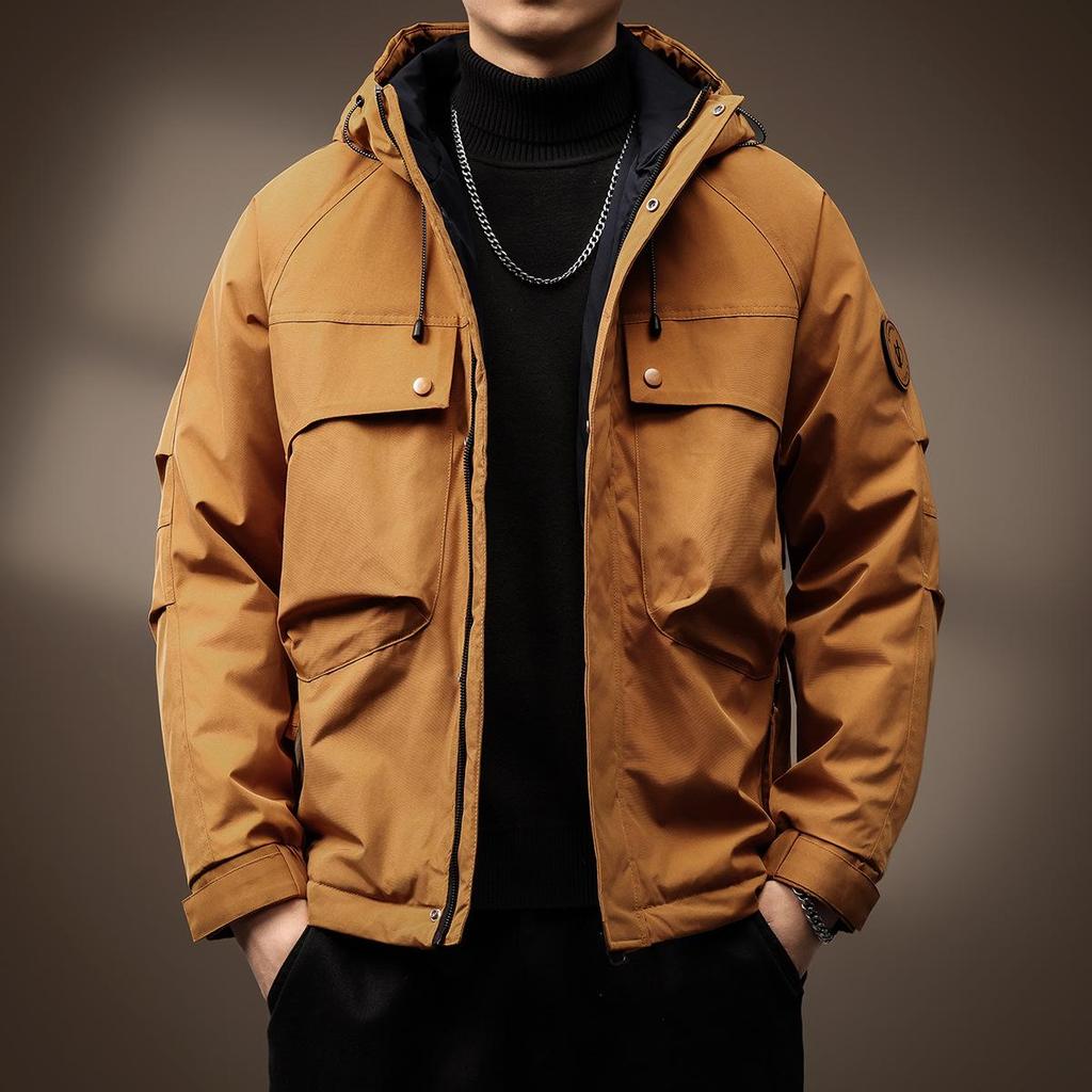 Men's 2025 Autumn/Winter High-End Quilted Thick Cotton Jacket - Trendy Windproof Outdoor Mountaineering Coat