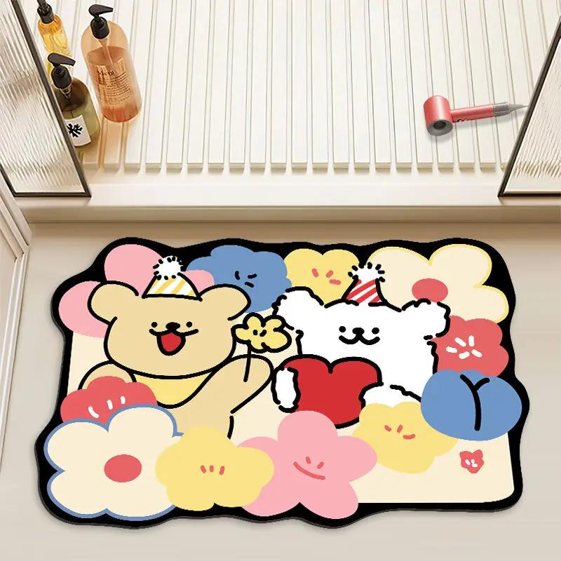 Bathroom Floor Mat Soft Diatom Mud Water Absorption Quick Drying Toilet Door Non-slip Foot Mat Toilet Floor Mat