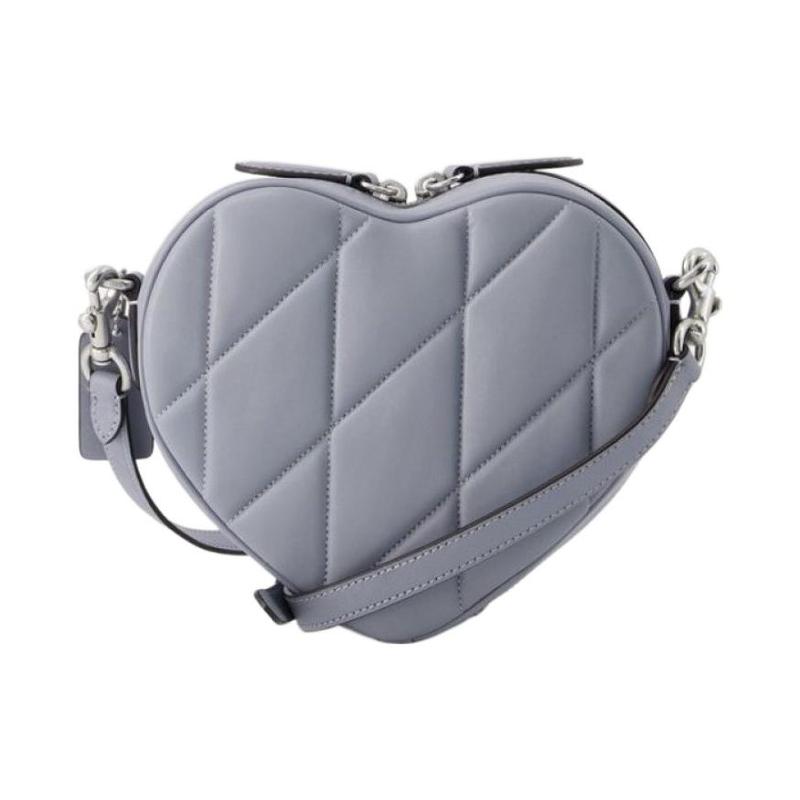 Coach Heart 19 Gold Letter Logo Quilted Leather Heart Shoulder Crossbody Bag Small Women's Lilac