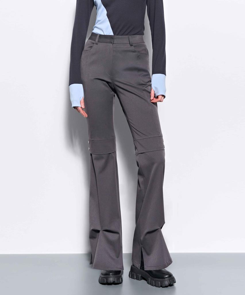 Kimjisu Pinched Slit Pants _ Gray