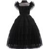 Zomer Zwarte Jurk Woensdag Kinder Prinsessenjurk Cosplay Jurk Schattig Mooi Modieus Pluizige Kleine Prinsessen Jurk
