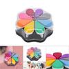 8 Colors Petal Shape Schedule Book Scrapbook Colorful DIY Stamp Ink Pad Painting Accessory