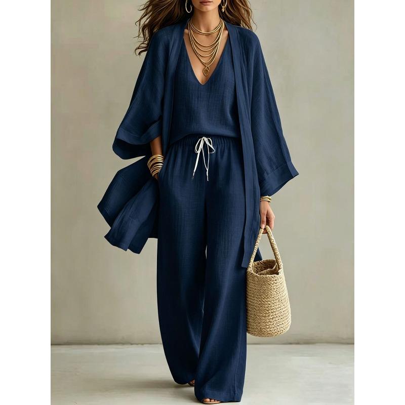 MGHR Women's Fashion Casual 3/4 Sleeves V Neck Pants Suits
