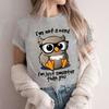 Kawaii Owl Print T Shirts for Unisex Clothes Im Not A Nerd Im Just Smarfer Than You Funny Tshirts Graphic Female Y2K Tops Tees