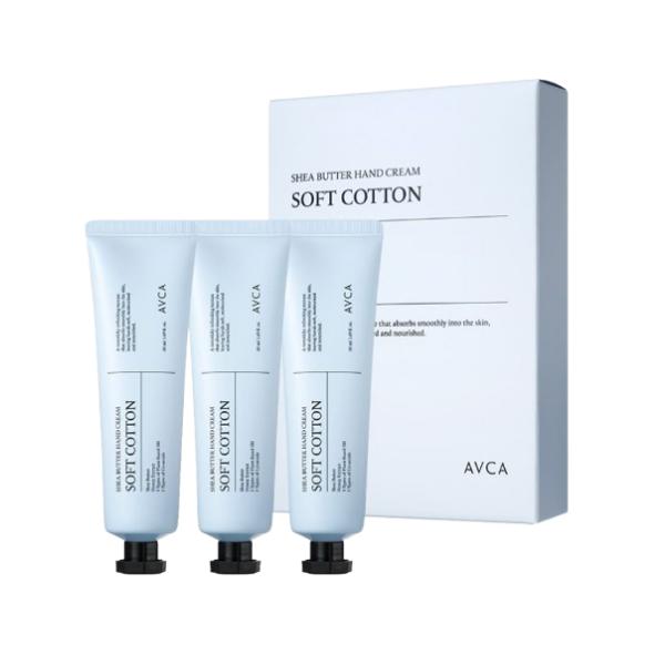 AVCA Shea Butter Hand Cream Soft Cotton, 3pcs, 50ml