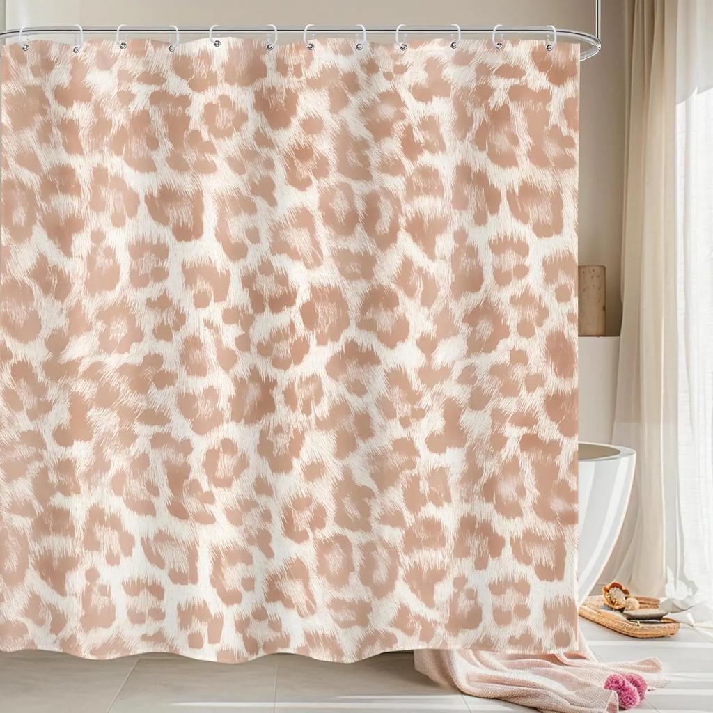 Japanese Cherry Cat Shower Curtain Black White Red Cute Animal Waterproof Polyester Bathroom Home Decorative Cover with Hook