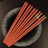 Orange 5 Pairs Chinese Chopsticks Sushi Sticks Korean Chopsticks Reusable Alloy Chop Sticks Kitchen Tableware Tool Accessories