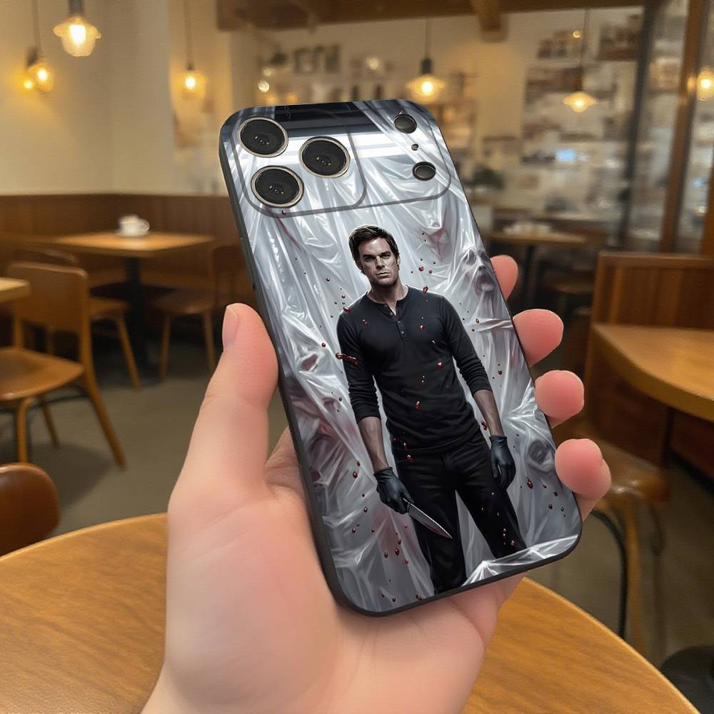 D-Dexter Morgan Phone Case For iPhone 17,16,15,14,13,12,11,Pro,Max,Plus Black Soft Cover