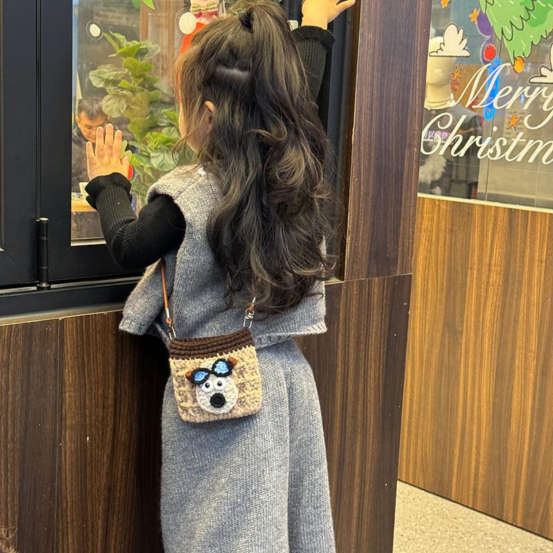 Adorable Dog Cartoon Patterned Unisex Crossbody Bag For Kids Breathable Stylish Design