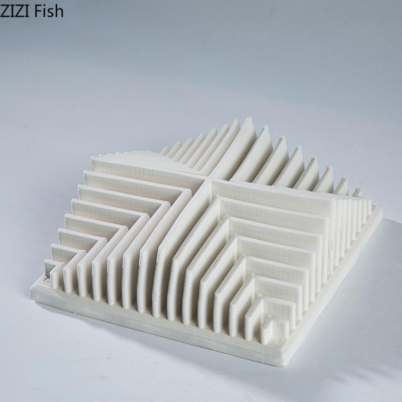 Sculpture Forme Géométrique Minimaliste Œuvre d'Art Impression 3D Décoration de Bureau Artisanat Créatif Ornements Accessoires de Décoration Intérieure