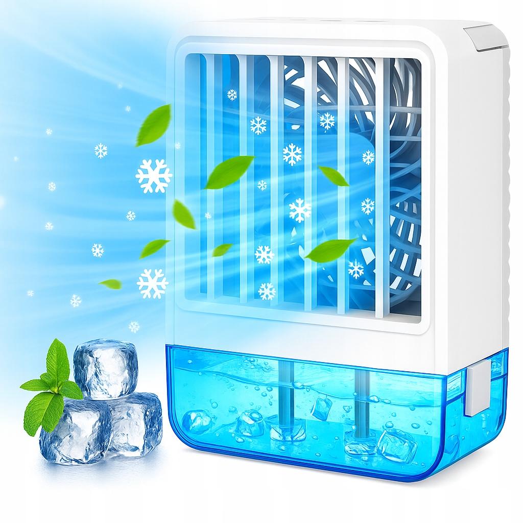 Mini Air Conditioner Desk Fan Quiet Water Cooler 800Ml Led