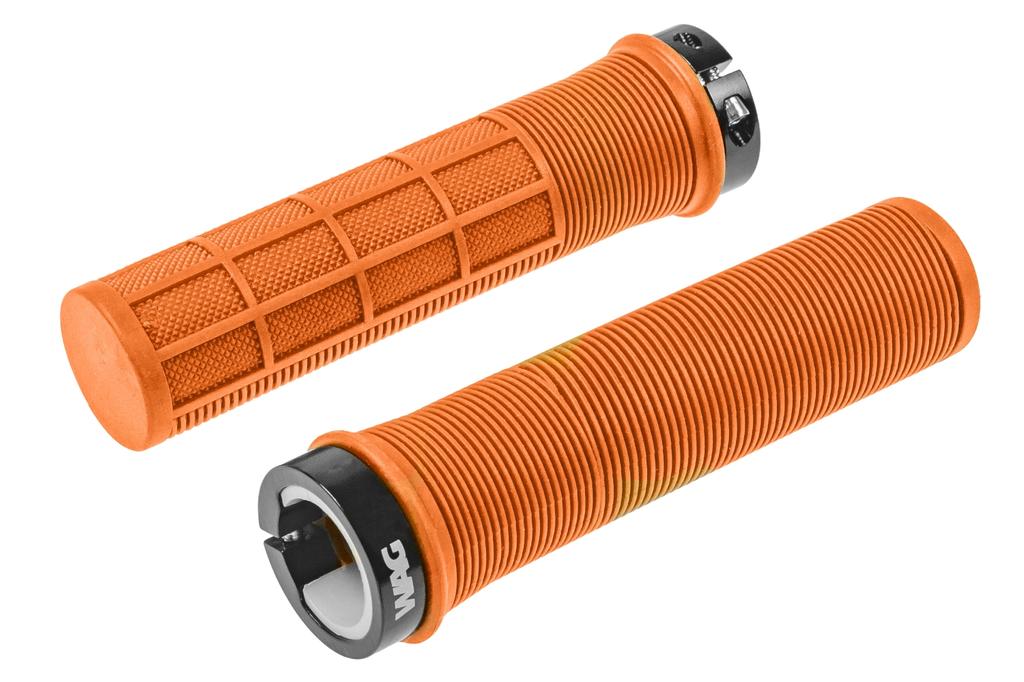 Wag Shape R Grips / Handles / Grips, Orange and Black, 135 Mm