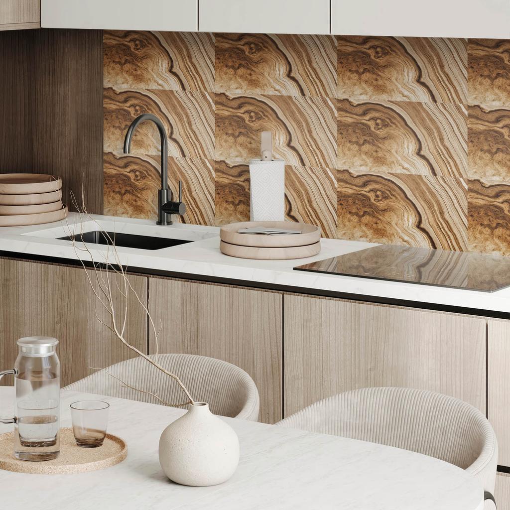 Printed Vinyl Tiles - Bedroom Decoration Natural Wood Patterns 10x40x20 Cm