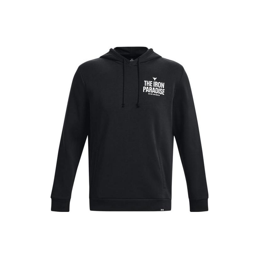 Under Armour Johnson Series Letter Print Fleece Hoodie Men Black 1380107-001 XXL
