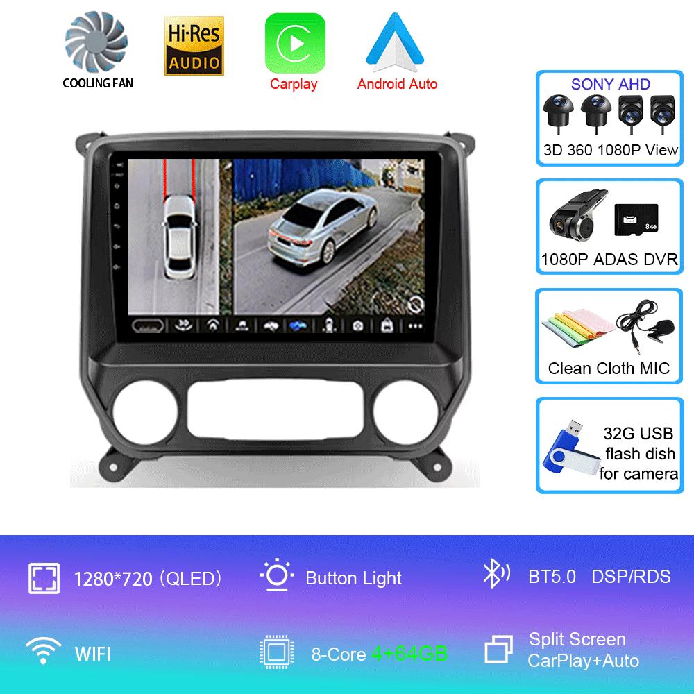 For Chevrolet Silverado 3 GMTK2 2014 2015 2016 2017 2018 Car Radio Android 14 Carplay Auto Multimedia Autoradio Stereo Head Unit